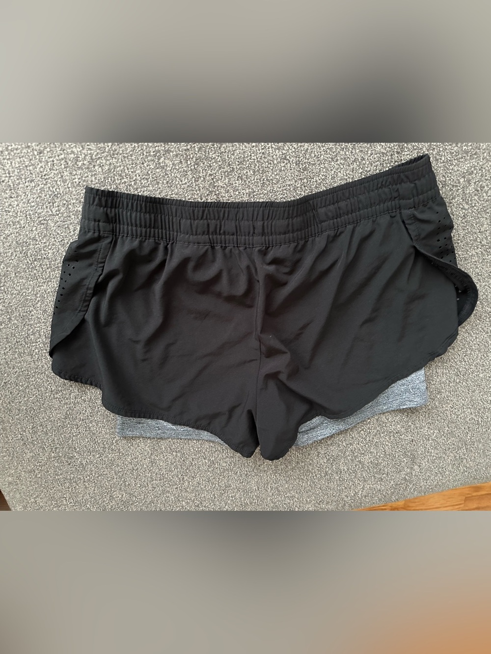 H&M Sport Heathered Gray Active running Shorts sz 10